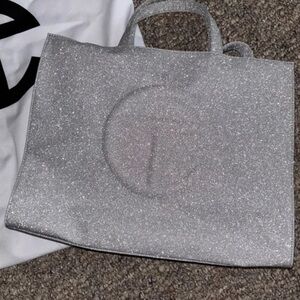 Telfar Medium Bag silver glitter
